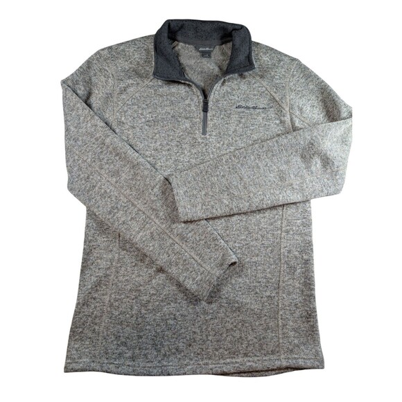 Eddie Bauer Gray Pullover Sweater Radiator Fleece 1/4 Zip Men's Size Small - Picture 1 of 9